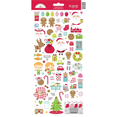 Simon Says Stamp! Doodlebug NIGHT BEFORE CHRISTMAS ICONS Cardstock Stickers 6995