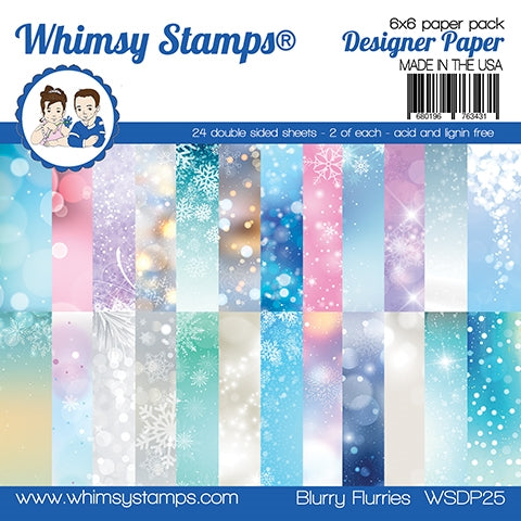 Simon Says Stamp! Whimsy Stamps BLURRY FLURRIES 6 x 6 Paper Pads WSDP25