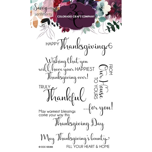 Simon Says Stamp! Colorado Craft Company Savvy Sentiments TRULY THANKFUL Clear Stamps SS366