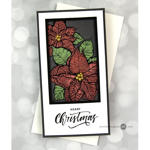 Simon Says Stamp! Colorado Craft Company Big and Bold SLIMLINE POINSETTIA Clear Stamps BB393