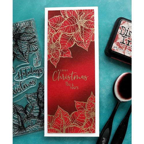 Simon Says Stamp! Colorado Craft Company Big and Bold SLIMLINE POINSETTIA Clear Stamps BB393