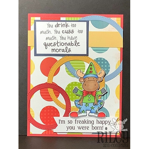 Simon Says Stamp! Riley And Company Funny Bones QUESTIONABLE MORALS Cling Rubber Stamp RWD 854