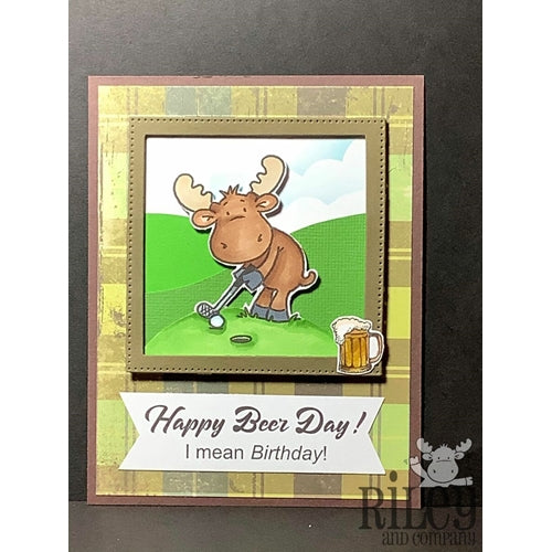 Simon Says Stamp! Riley And Company Funny Bones HAPPY BEER DAY Cling Rubber Stamp RWD 853