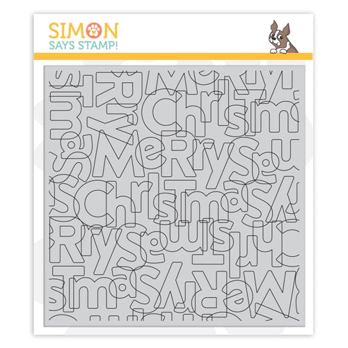 Simon Says Stamp! Simon Says Cling Stamp OUTLINE MERRY CHRISTMAS BACKGROUND sss102236