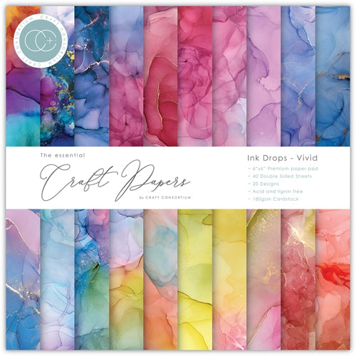 Simon Says Stamp! Craft Consortium INK DROPS VIVID 6 X 6 inch Paper Pad CCEPAD013B