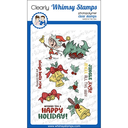 Simon Says Stamp! Whimsy Stamps JINGLE ALL THE WAY Clear Stamps KHB107a*