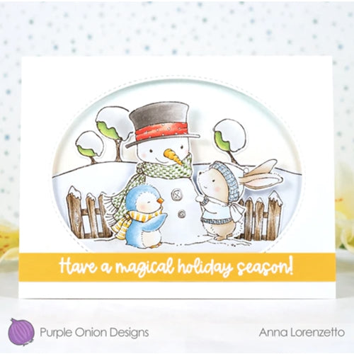 Simon Says Stamp! Purple Onion Designs SWEET SNOW FRIENDS Cling Stamp pod1202