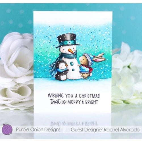Simon Says Stamp! Purple Onion Designs SWEET SNOW FRIENDS Cling Stamp pod1202