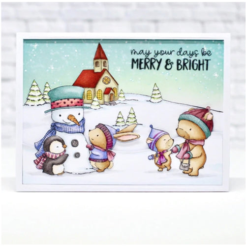 Simon Says Stamp! Purple Onion Designs SWEET SNOW FRIENDS Cling Stamp pod1202