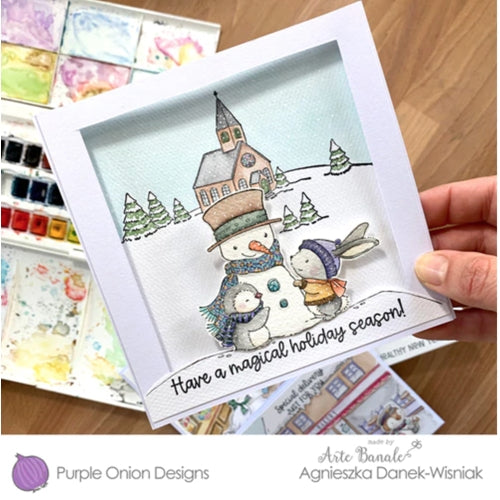 Simon Says Stamp! Purple Onion Designs SWEET SNOW FRIENDS Cling Stamp pod1202