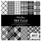 Simon Says Stamp! Paper Rose BLACK AND WHITE PLAID 6x6 Paper Pack 20529