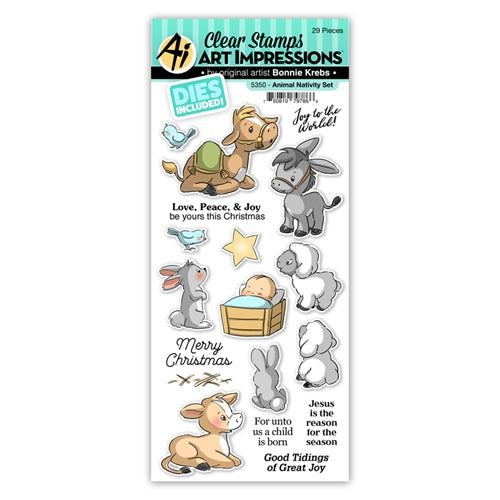 Simon Says Stamp! Art Impressions ANIMAL NATIVITY Clear Stamp and Die Set 5350