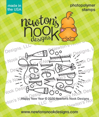 Simon Says Stamp! Newton's Nook Designs HAPPY NEW YEAR Clear Stamps NN2011S05