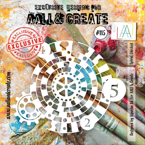 Simon Says Stamp! AALL & Create SPIRAL CHECKED 6x6 Stencil aal10115
