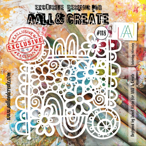 Simon Says Stamp! AALL & Create SATURDAY MORNING 6x6 Stencil aal10118
