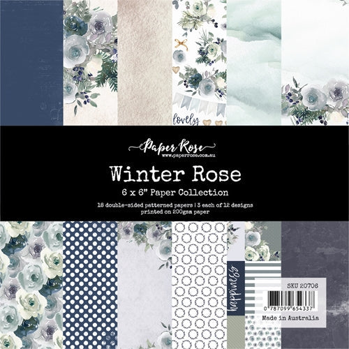 Simon Says Stamp! Paper Rose WINTER ROSE 6x6 Paper Pack 20706