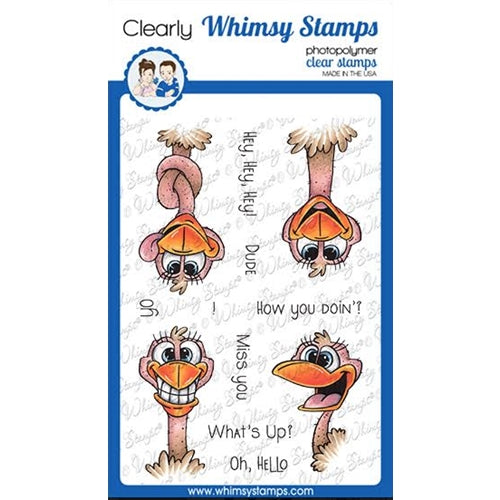 Simon Says Stamp! Whimsy Stamps HEY OSTRICH Clear Stamps DP1056