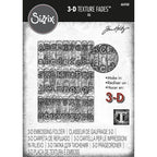 Simon Says Stamp! Tim Holtz Sizzix TYPEWRITER 3D Texture Fades Embossing Folder 664760