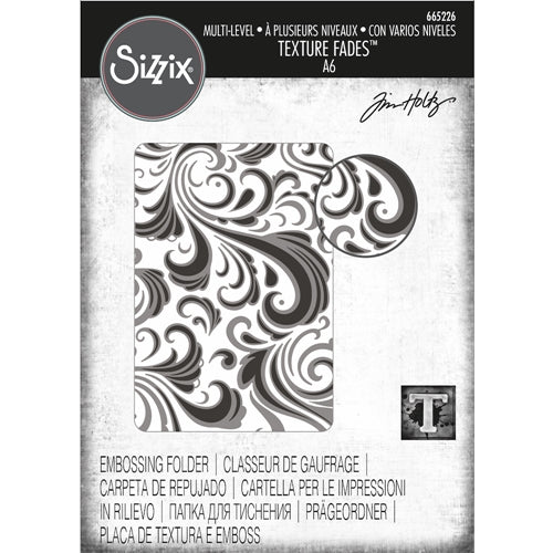 Simon Says Stamp! Tim Holtz Sizzix SWIRLS Embossing Folder 665226