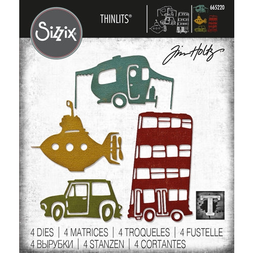 Simon Says Stamp! Tim Holtz Sizzix WACKY TRANSPORT 1 Thinlits Dies 665220