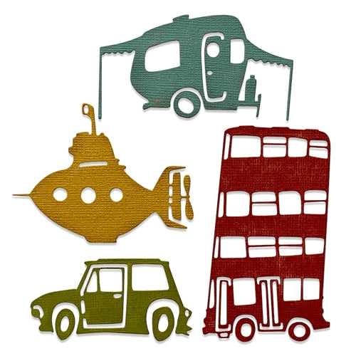 Simon Says Stamp! Tim Holtz Sizzix WACKY TRANSPORT 1 Thinlits Dies 665220