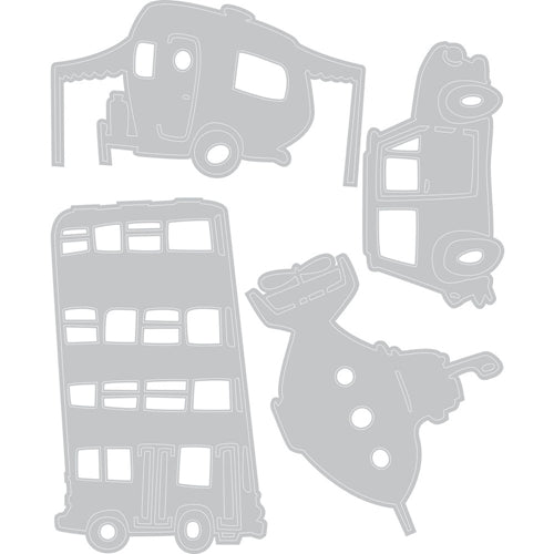 Simon Says Stamp! Tim Holtz Sizzix WACKY TRANSPORT 1 Thinlits Dies 665220