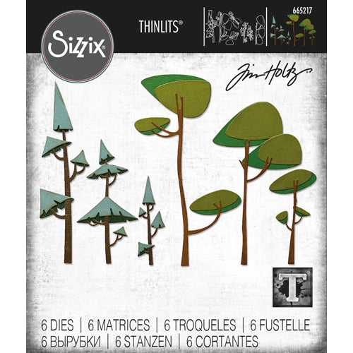 Simon Says Stamp! Tim Holtz Sizzix FUNKY TREES Thinlits Dies 665217