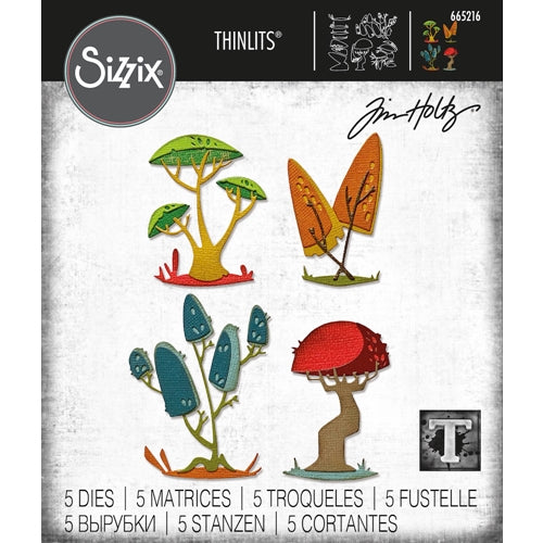 Simon Says Stamp! Tim Holtz Sizzix FUNKY TOADSTOOLS Thinlits Dies 665216