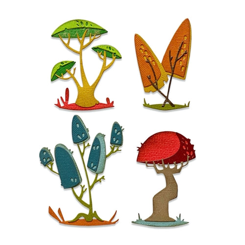 Simon Says Stamp! Tim Holtz Sizzix FUNKY TOADSTOOLS Thinlits Dies 665216