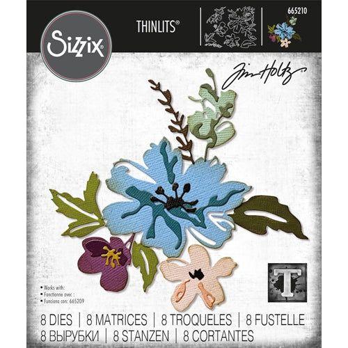 Simon Says Stamp! Tim Holtz Sizzix BRUSHSTROKE FLOWERS 2 Thinlits Dies 665210