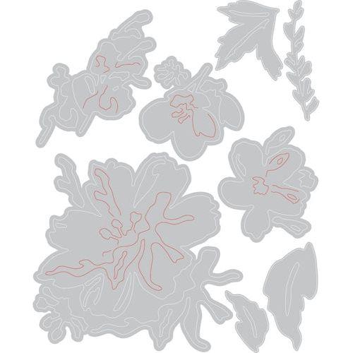 Simon Says Stamp! Tim Holtz Sizzix BRUSHSTROKE FLOWERS 2 Thinlits Dies 665210