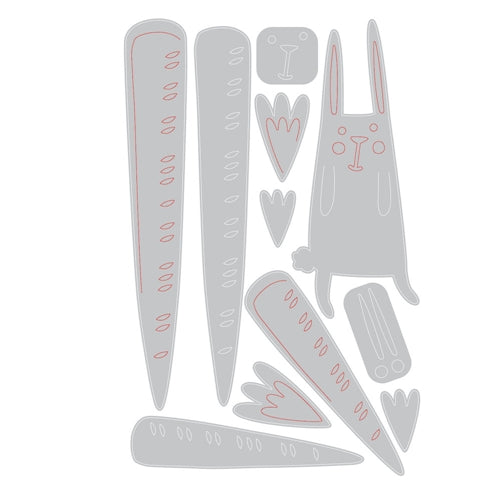 Simon Says Stamp! Tim Holtz Sizzix CARROT BUNNY Thinlits 665213