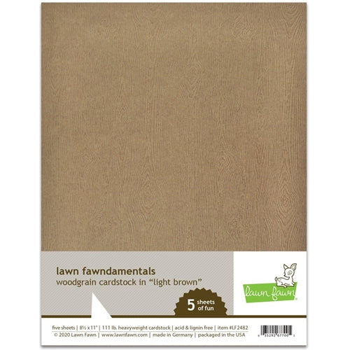 Simon Says Stamp! Lawn Fawn LIGHT BROWN WOODGRAIN 8.5 x 11 Inch Cardstock lf2482