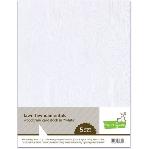 Simon Says Stamp! Lawn Fawn WHITE WOODGRAIN 8.5 x 11 Inch Cardstock lf2481