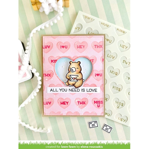 Simon Says Stamp! Lawn Fawn CONVERSATION HEART Stencils lf2478 | color-code:ALT1