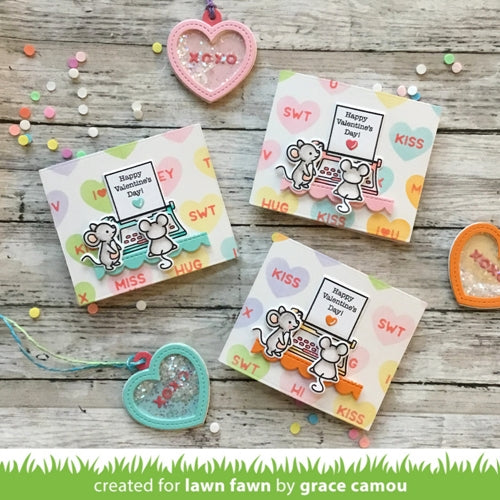Simon Says Stamp! Lawn Fawn CONVERSATION HEART Stencils lf2478