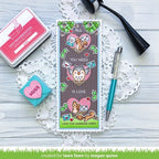 Simon Says Stamp! Lawn Fawn PORTRAIT SCALLOPED SLIMLINE WITH HEARTS Die Cuts lf2477