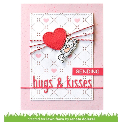 Simon Says Stamp! Lawn Fawn HUGS AND KISSES Line Border Die Cut lf2475