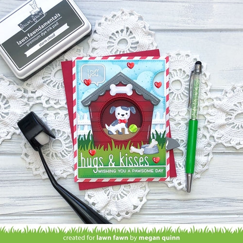 Simon Says Stamp! Lawn Fawn HUGS AND KISSES Line Border Die Cut lf2475