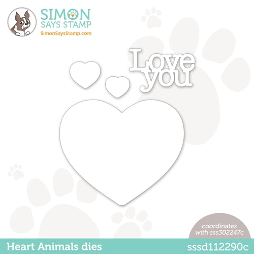 Simon Says Stamp! Simon Says Stamp HEART ANIMALS Wafer Dies sssd112290c