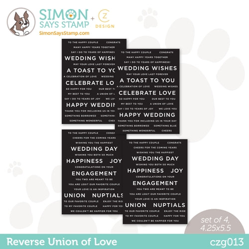 Simon Says Stamp! CZ Designs SENTIMENT STRIPS REVERSE UNION OF LOVE czg013