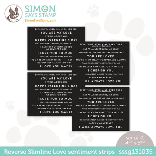 Simon Says Stamp! Simon Says Stamp SENTIMENT STRIPS REVERSE SLIMLINE LOVE sssg131035