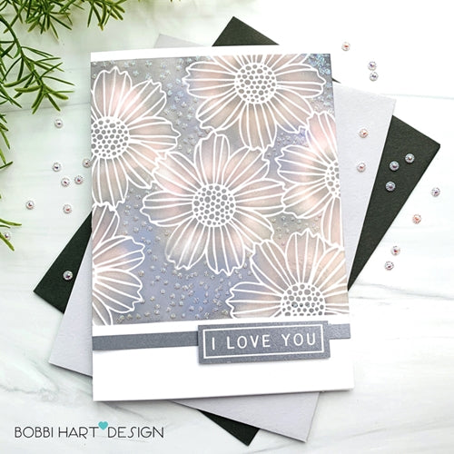 Simon Says Stamp! Simon Says Stamp Stencil COSMO FLOWERS ssst121507