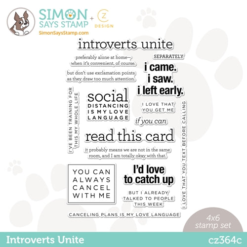 Simon Says Stamp! CZ Design Clear Stamps INTROVERTS UNITE cz364c Love You