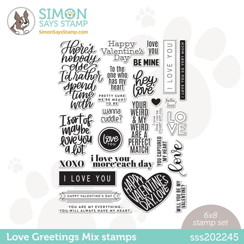 Simon Says Stamp! Simon Says Clear Stamps LOVE GREETINGS MIX sss202245