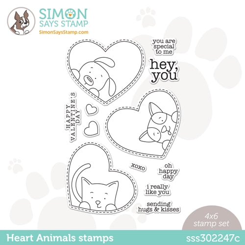 Simon Says Stamp! Simon Says Clear Stamps HEART ANIMALS sss302247c