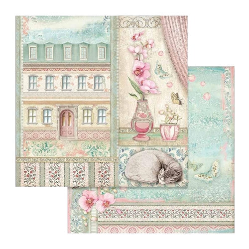 Simon Says Stamp! Stamperia ORCHIDS AND CATS 12x12 Paper sbbl81