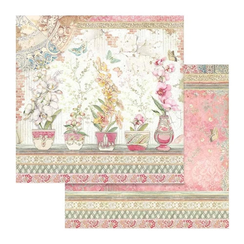 Simon Says Stamp! Stamperia ORCHIDS AND CATS 12x12 Paper sbbl81