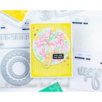 Simon Says Stamp! PinkFresh Studio FLORAL PRINT CIRCLE Layering Stencil Set pfst16*