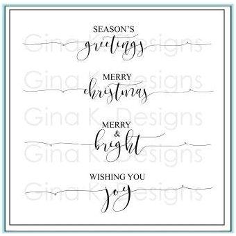 Simon Says Stamp! Gina K Designs SCRIPTY HOLIDAY Clear Stamps 6635